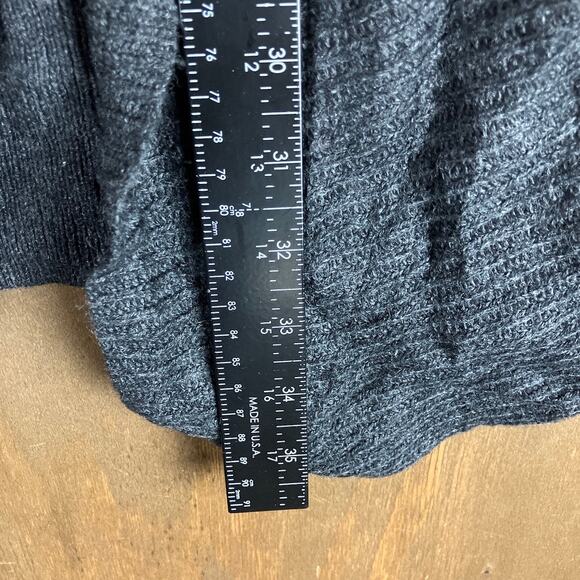 Ann Taylor LOFT Womens Sweater Charcaol Cardigan Camel Hair Blend Open Front L - Picture 9 of 12